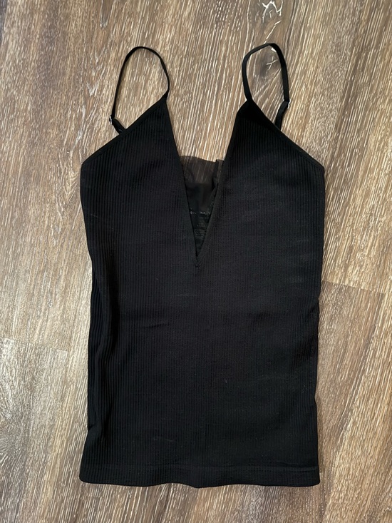 Free People Tops - Free People Black Ribbed V-Plunge Camisole